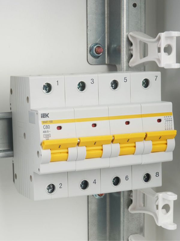  Выключатель автоматический модульный 4п C 80А 15кА ВА47-150 KARAT IEK MVA50-4-080-C фото в каталоге от BTSprom.by