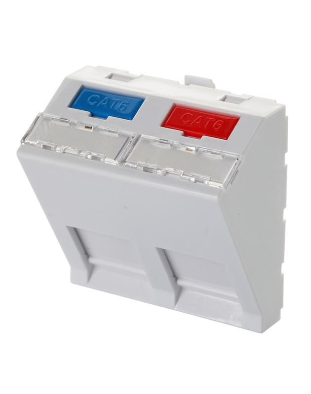 адаптер 45х45мм для 2 модулей keystone наклонный бел. eurolan 16b-45-04wt от BTSprom.by