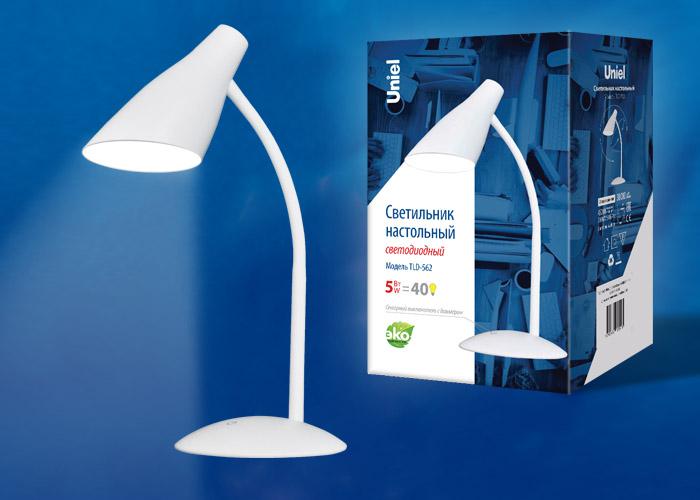 светильник настольный tld-562 white/led/360lm/4500k/dimmer 5вт сенсор. выкл. бел. uniel ul-00004464 от BTSprom.by