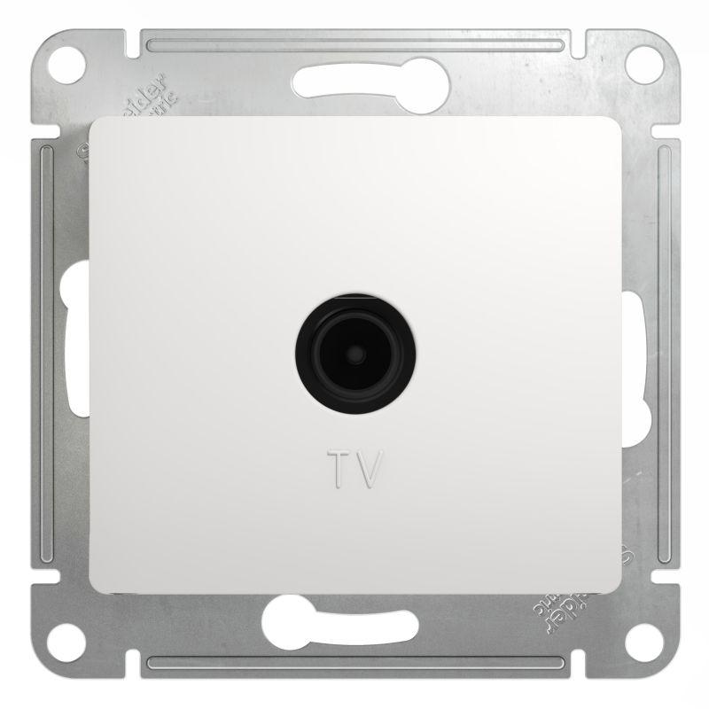 розетка телевизионная проходная tv 1-м сп glossa 4дб механизм бел. se gsl000192 от BTSprom.by
