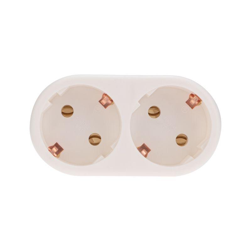  Разветвитель 2-м с заземл. 16А IP20 бел. Rexant 11-1075 фото в каталоге от BTSprom.by