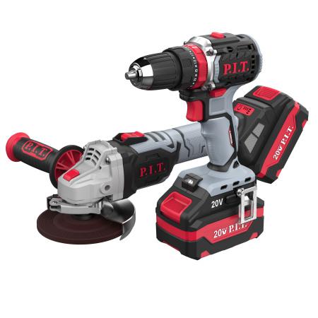 набор инструментов аккумуляторный ушм pws20h-125b; дрель psb20h-10c p.i.t. p0001-02 от BTSprom.by