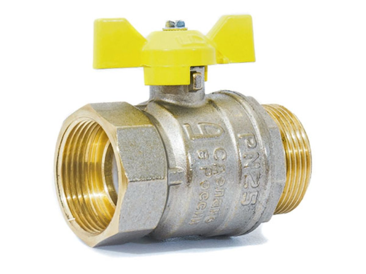 кран шаровый 3/4" нар.-вн. бабочка (газ) pn40, ld ld.47.352.20 от BTSprom.by