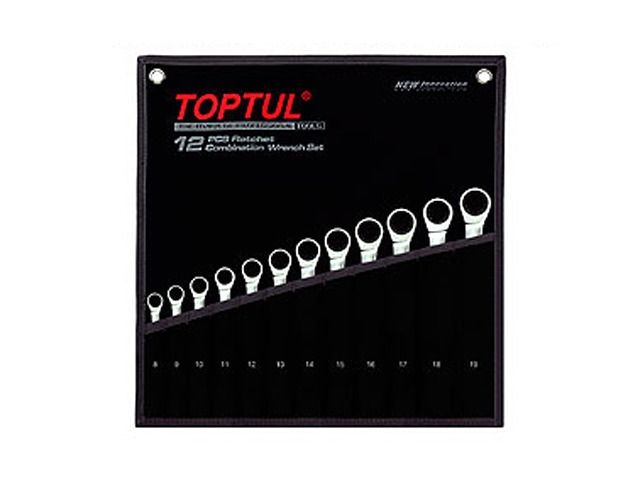 набор ключей комбинир. 8-19мм 12шт с трещоткой (черное полотно) toptul gpaq1202 от BTSprom.by