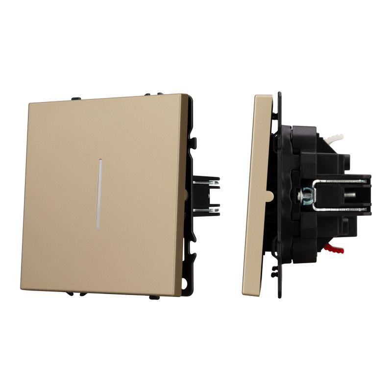 выключатель проходной 1-кл. led swt-nobe-mkp1-sfpl-l-gd 10а 230в механизм arlight 054262 от BTSprom.by