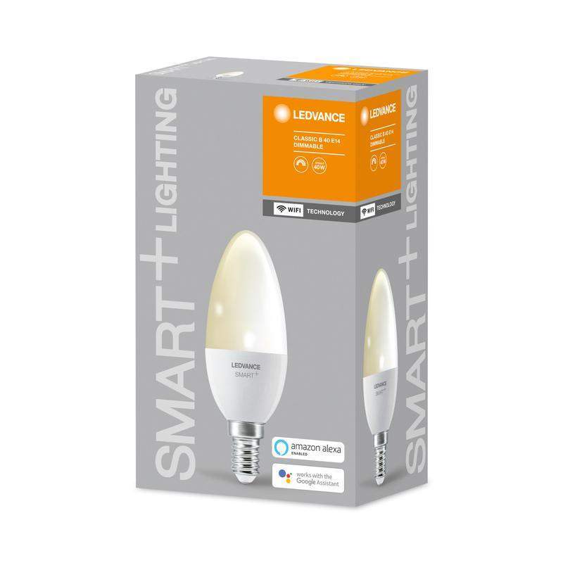 лампа светодиодная smart+ wifi candle dimmable 40 5вт/2700к e14 ledvance 4058075485532 от BTSprom.by
