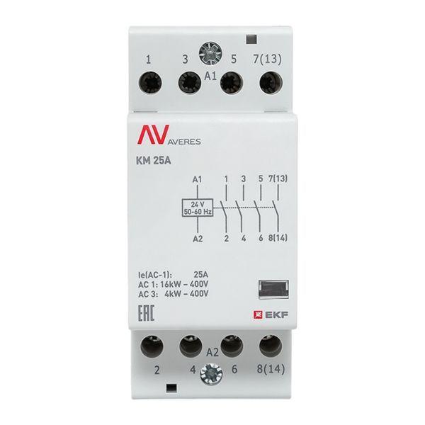  Контактор модульный КМ 25А 4NO 24В AC (2 мод.) AVERES EKF km-av-2-25-40-24V фото в каталоге от BTSprom.by