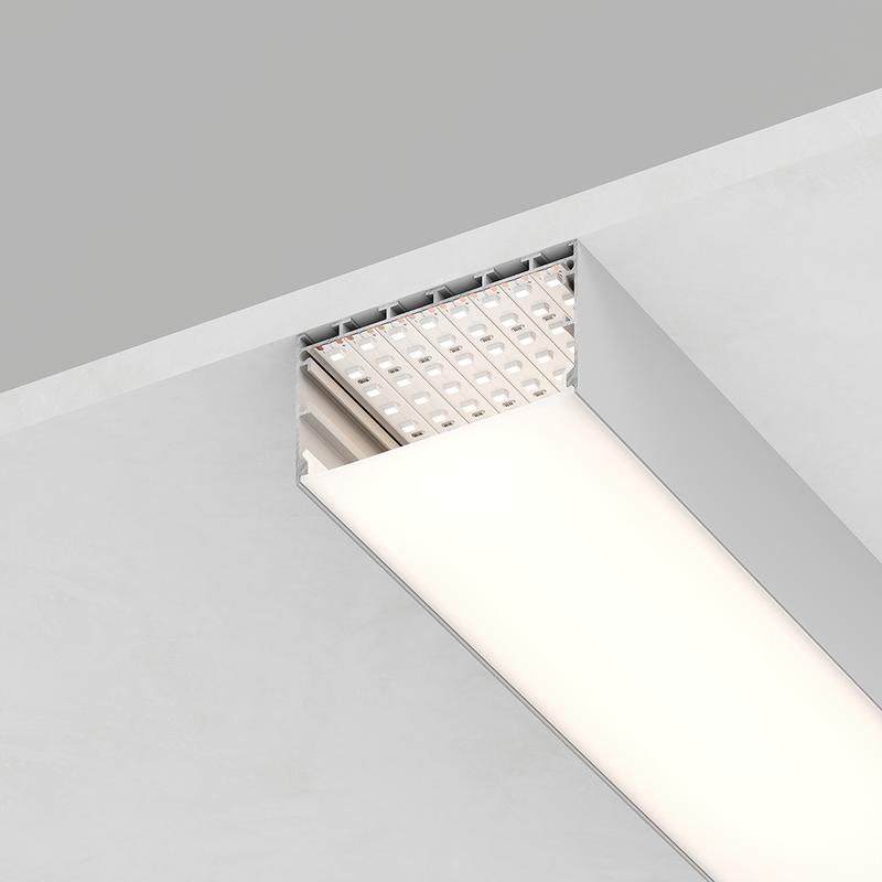 профиль алюминиевый cab258 накладной "линии света"(75х35) серебр. 2м(в компл 2 заглушки 4 крепежа) feron 10375 от BTSprom.by