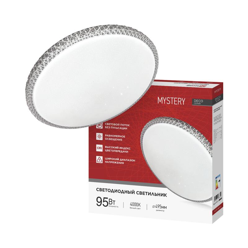 светильник светодиодный deco mystery 95вт 4000к 10000лм 230в 495х70мм in home 4690612063508 от BTSprom.by