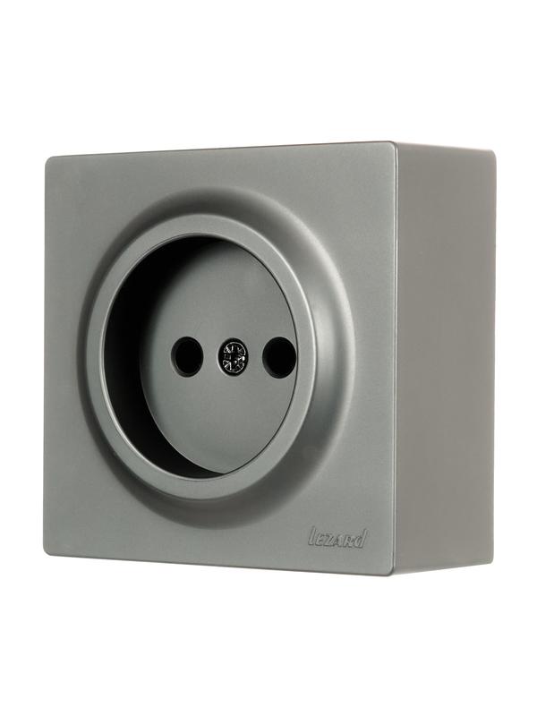  Розетка 1-м ОП LETO без заземл. ПБТ платина LEZARD 752-3500-121B фото в каталоге от BTSprom.by