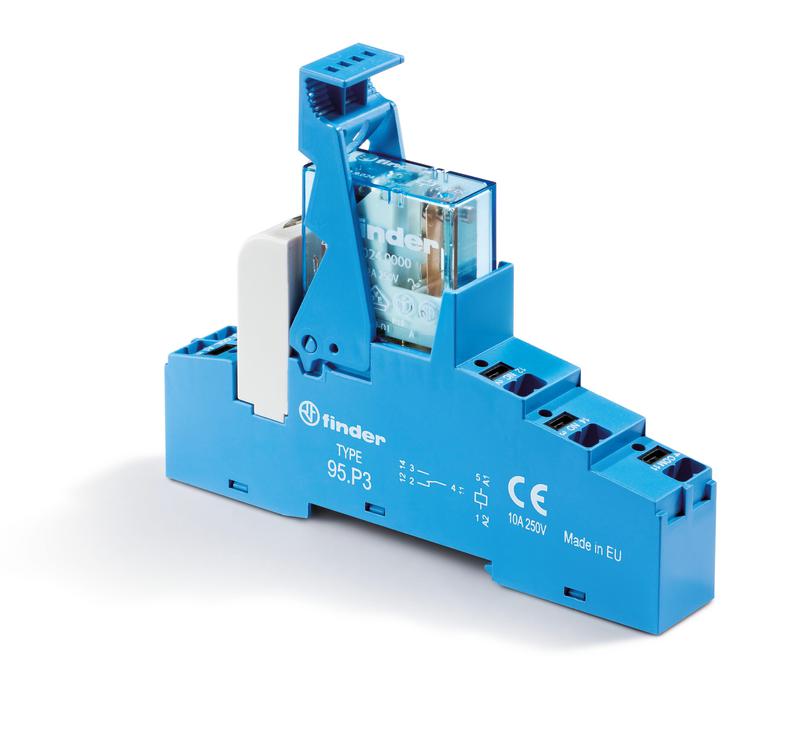 модуль интерфейсный (сборка 40.31.8.012.0000 + 99.02.0.024.98 + 95.p3spa) электромеханич. реле 1co 10а agni 12в ac ip20 безвинт. клеммы push-in пластик. клипса led + варистор finder 48p380120060spa от BTSprom.by