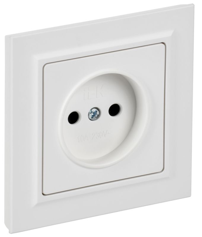 розетка brite рср10-1-0-браб 10а в сборе без заземл. без защ. шторок арктич. бел. iek br-r10-10-k91-f от BTSprom.by