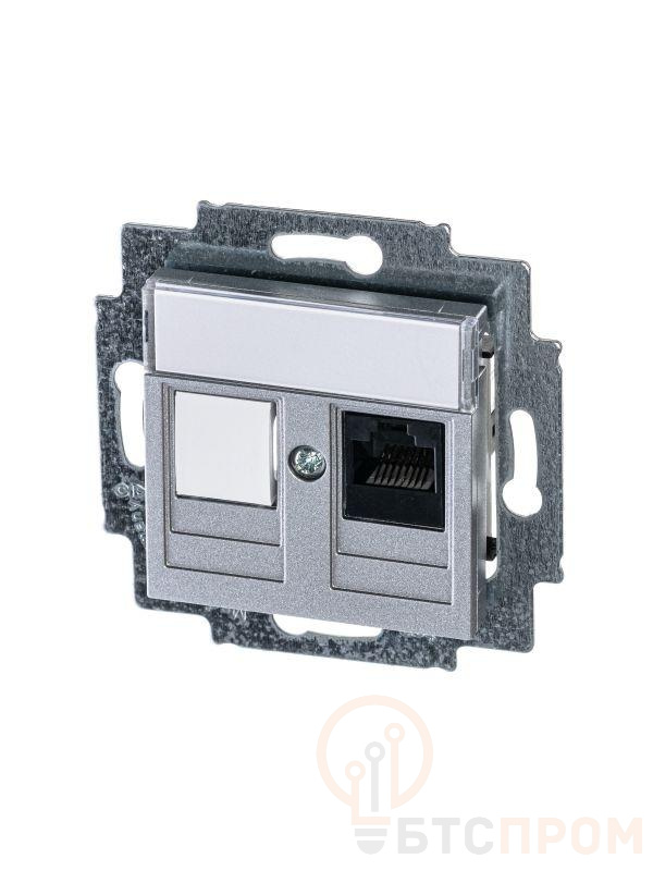 Розетка компьютерная Levit RJ45 кат.5E с заглушкой серебр. ABB 2CHH295117A6070 фото в каталоге от BTSprom.by  Розетка компьютерная Levit RJ45 кат.5E с заглушкой серебр. ABB 2CHH295117A6070 фото в каталоге от BTSprom.by
