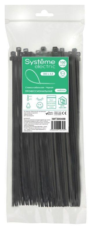 стяжка кабельная 300х4.8 черн. (уп.100шт) se imt30048b от BTSprom.by