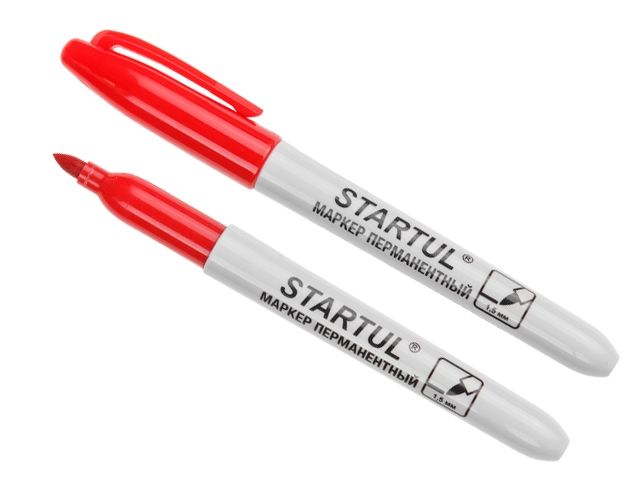 маркер промышл. перманентный фетровый красный startul profi (st4350-03) (толщ. линии 1,5 мм) st4350-03 от BTSprom.by