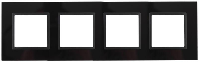 рамка 4-м 14-5104-05 стекло elegance черный+антрацит эра б0034528 от BTSprom.by