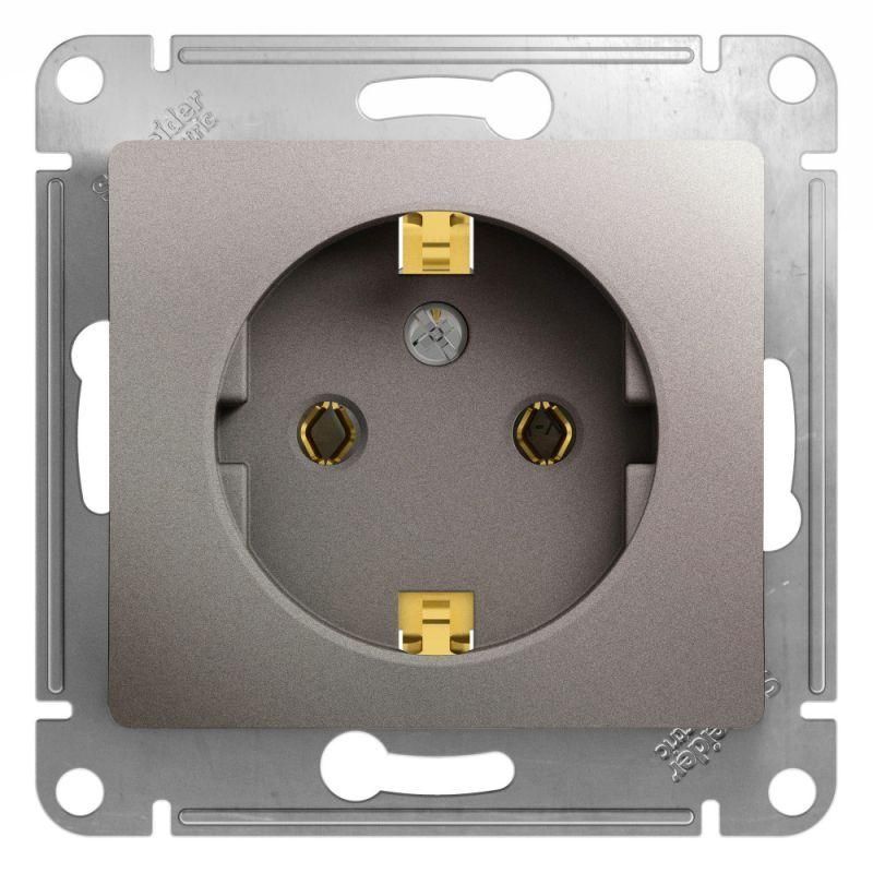 розетка 1-м сп glossa 16а ip20 250в с заземл. механизм платина se gsl001243 от BTSprom.by