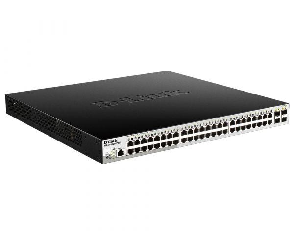 коммутатор управляемый l2 dgs-1210-52mpp/me/b3a с 48 портами 10/100/1000base-t (poe 802.3af/802.3at (30вт) и 4 портами 1000base-x sfp; poe-740вт d-link 1857399 от BTSprom.by