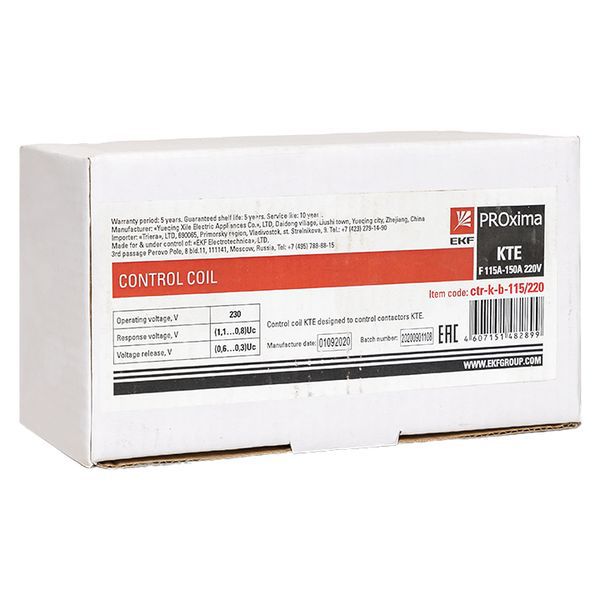  Катушка управления КТЭ F 115А 220В EKF ctr-k-b-115/220 фото в каталоге от BTSprom.by
