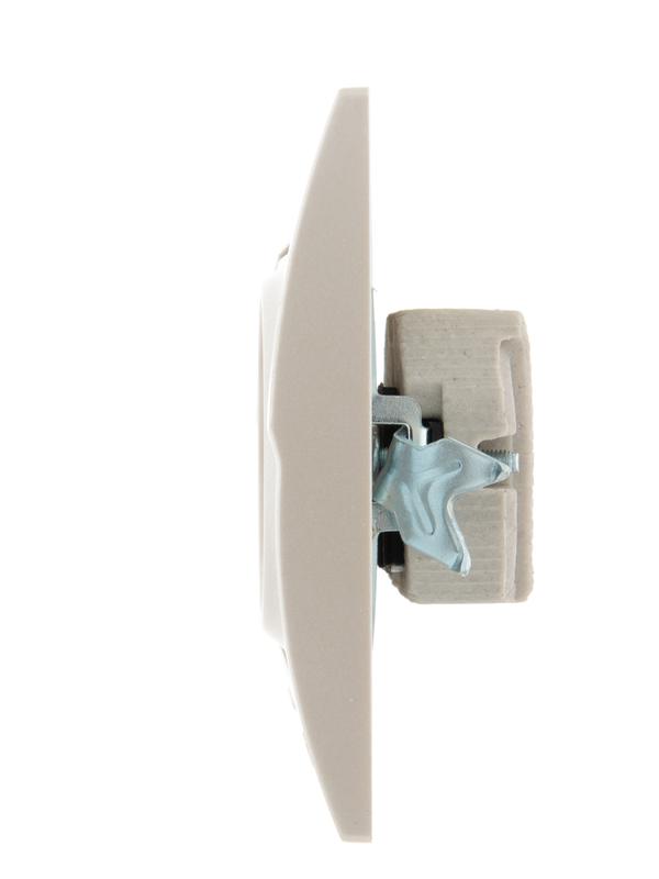  Розетка 1-м СП Deriy 16А IP20 без заземл. керамика жемчуж./бел. метал. LEZARD 702-3030-121 фото в каталоге от BTSprom.by