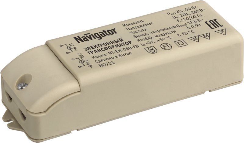 трансформатор 94 432 nt-eh-060-en ip44 для низковольтных галогенных ламп navigator 94432 от BTSprom.by