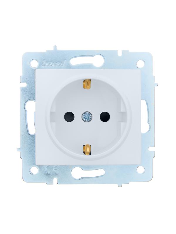 розетка 1-м сп asti 16а ip20 с заземл. защ. шторки термопласт механизм бел. lezard 7081-0288-124b от BTSprom.by