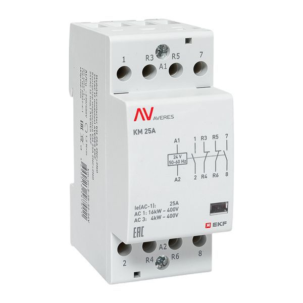 контактор модульный км 25а 2nc+2no 24в ac (2 мод.) averes ekf km-av-2-25-22-24v от BTSprom.by