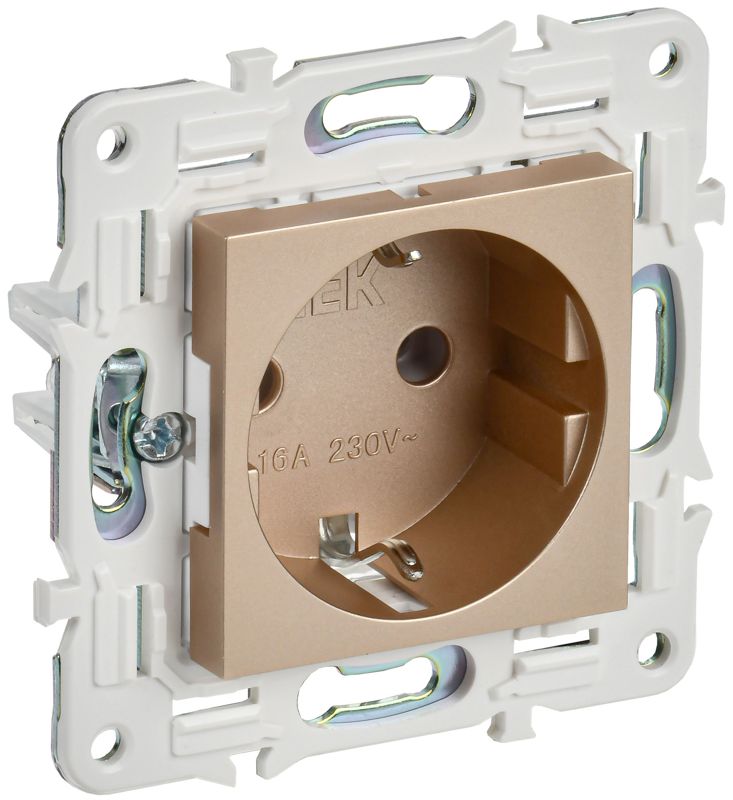 розетка skandy 16а с заземл. без защ. шторок sk-r05sa песочн. iek sk-r11-16-k98 от BTSprom.by