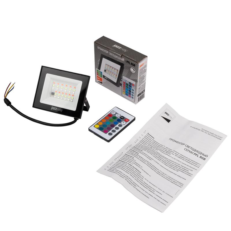  Прожектор светодиодный PFL RGB-RC 20Вт BL ДО/СДО IP65 (управление с пульта группой прожекторов R15м) JazzWay 5064157 фото в каталоге от BTSprom.by
