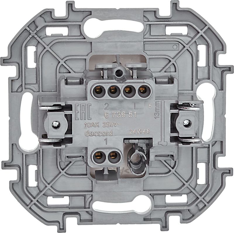  Переключатель 1-кл. Inspiria 10А IP20 250В 10AX механизм сл. кость IEK 673651 фото в каталоге от BTSprom.by