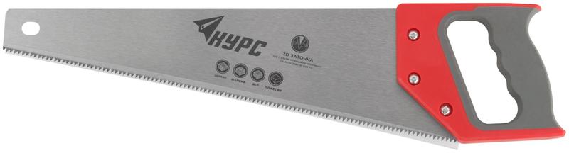  Ножовка по дереву 400мм средний каленый зуб 7 ТPI 2D заточка пластик. прорезиненная ручка КУРС 40316 фото в каталоге от BTSprom.by