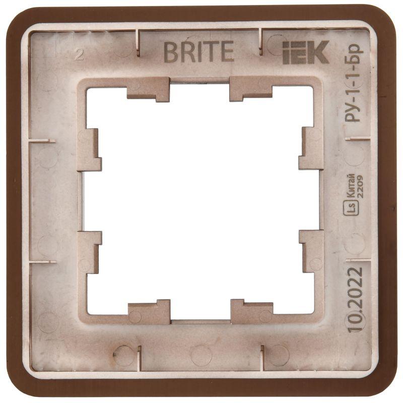  Рамка 1-м BRITE РУ-1-1-Бр метал. коричн. RE AL IEK BR-M12-M-21-K30 фото в каталоге от BTSprom.by