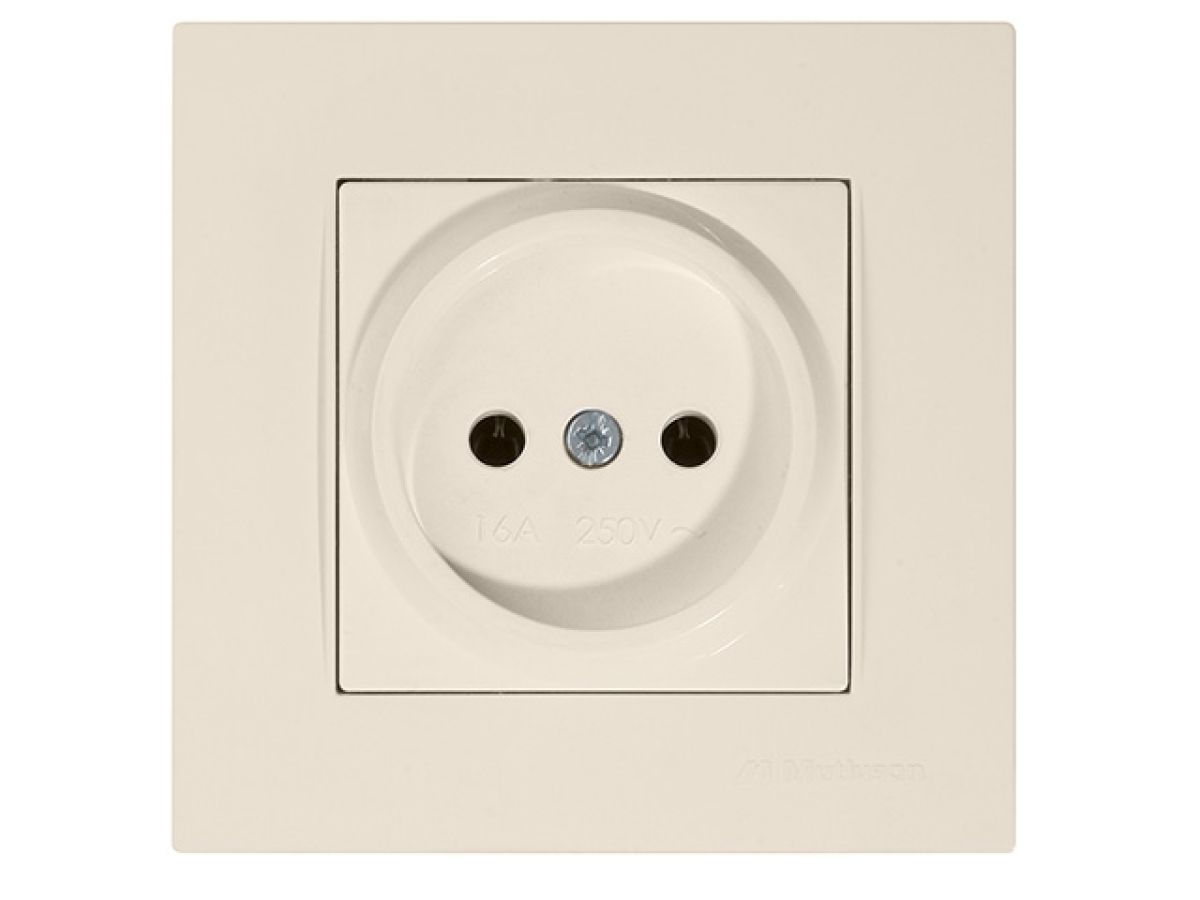 розетка 1-ая (скрытая, б/з) кремовая, rita, mutlusan (16 a, 250 v, ip 20) 2220 601 0202 от BTSprom.by
