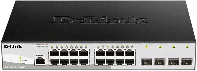 коммутатор управляемый dgs-1210-20/me/b1a 16g 4sfp d-link 1478208 от BTSprom.by