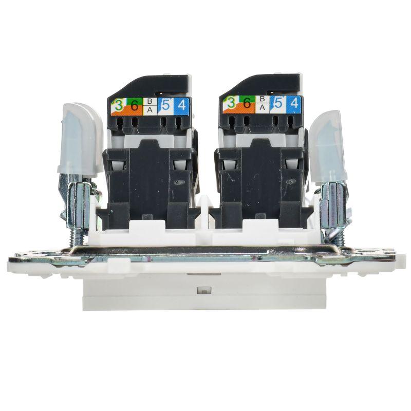  Розетка компьютерная двойн. RJ45 кат.5E SKANDY SK-K03W арктич. бел. IEK SK-K20-1-K01 фото в каталоге от BTSprom.by