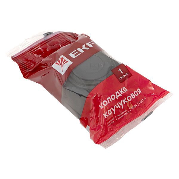  Розетка настенная 16А IP44 230В 2P+PE с защ. крышкой каучук PROxima EKF RPS-014-16-230-44-r фото в каталоге от BTSprom.by