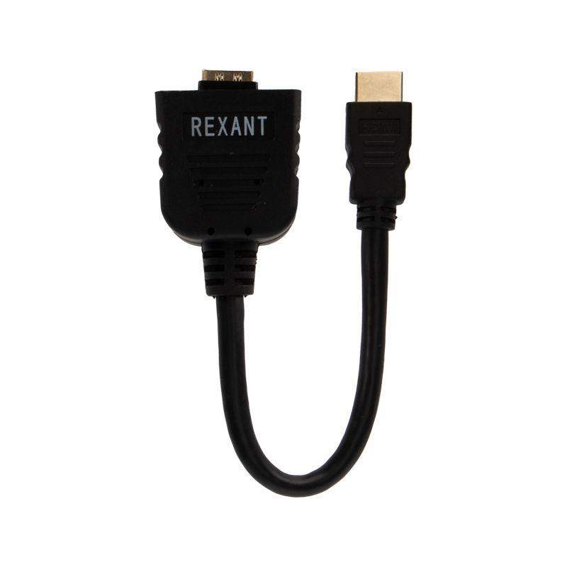  Переходник штекер HDMI - 2 гнезда HDMI с проводом черн. (уп.10шт) Rexant 17-6832 фото в каталоге от BTSprom.by