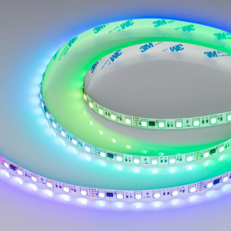 лента светодиодная dmx-b72-10mm 24v rgb-px6 16вт/м ip20 5060 бегущий огонь (уп.5м) arlight 037869 от BTSprom.by