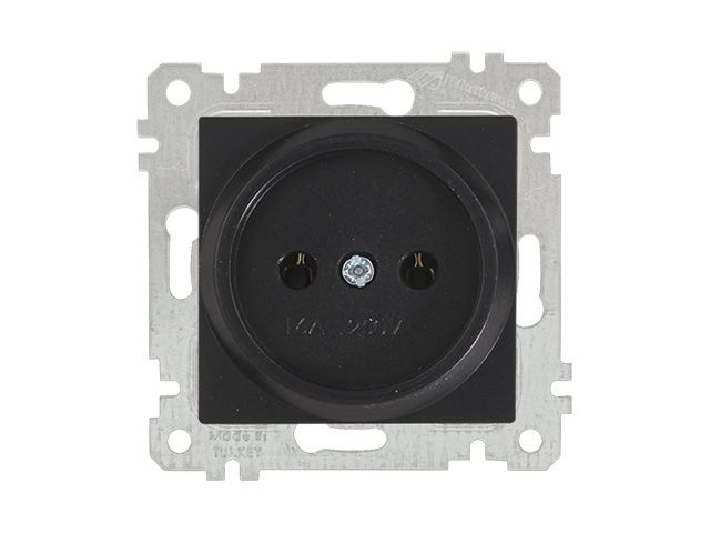 розетка 1-ая (скрытая, без рамки, б/з) черная, rita, mutlusan (16 a, 250 v, ip 20) 2200 601 0284 от BTSprom.by