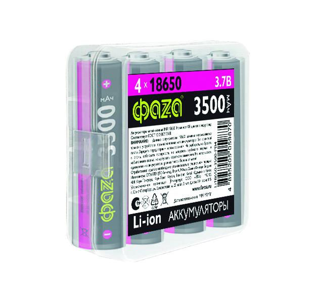 аккумулятор 18650 3.7в li-ion 3500ма.ч без платы защиты pb-4 (уп.4шт) фаzа 5059870 от BTSprom.by