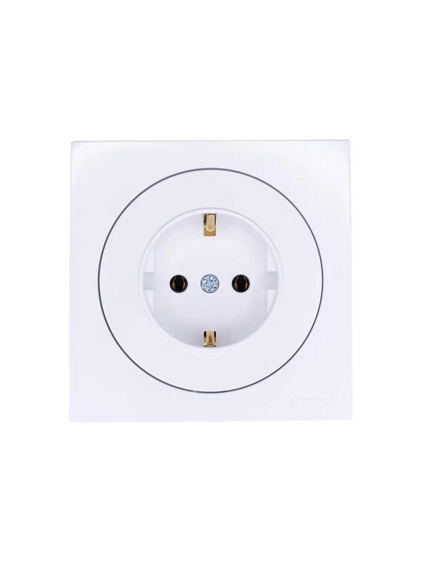  Розетка 1-м OSEN IP20 с заземл. ПБТ бел. LEZARD 743-0288-122B фото в каталоге от BTSprom.by