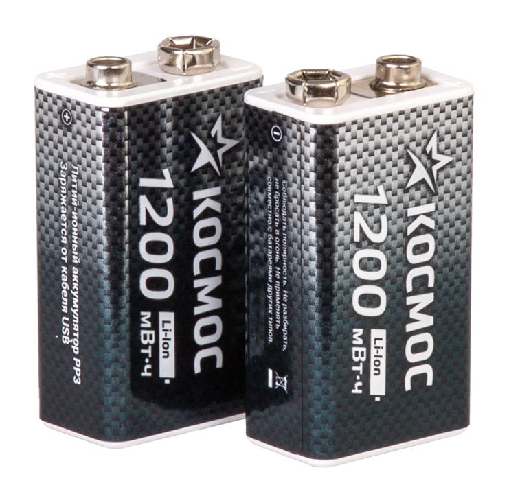  Аккумулятор крона Li-ion 9В 1200мВт.ч (блист.1шт) КОСМОС KOCLi9V1200mAh1BL фото в каталоге от BTSprom.by