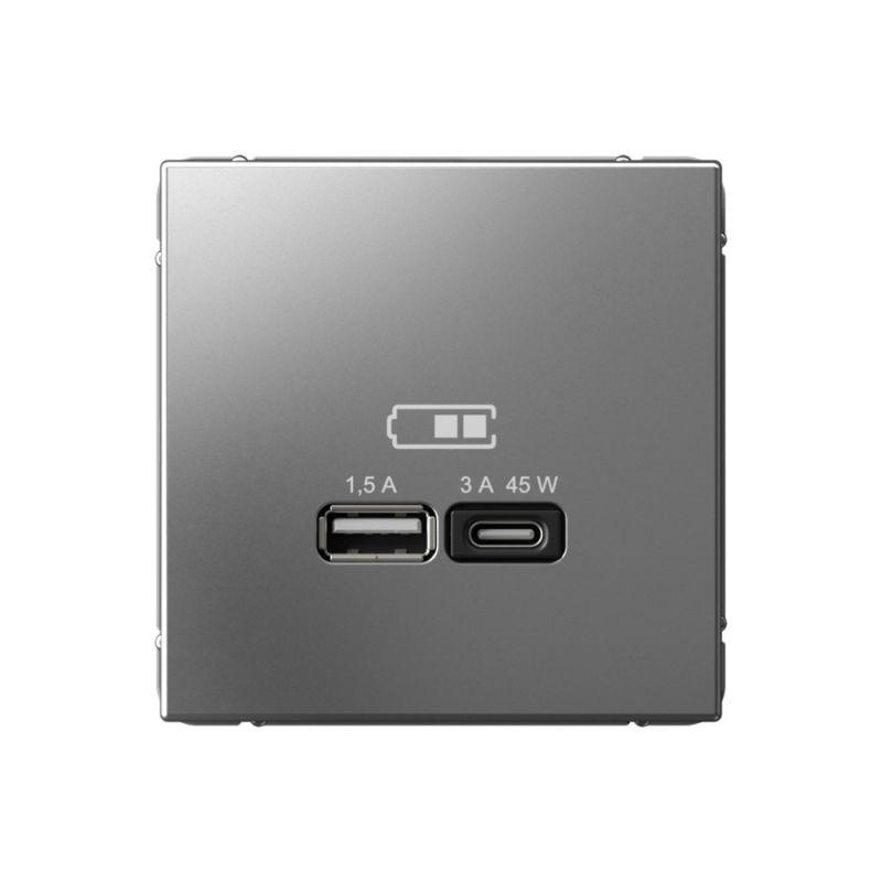 розетка usb artgallery тип a+c 45вт qc pd высокоскор. зу механизм сталь se gal000929 от BTSprom.by