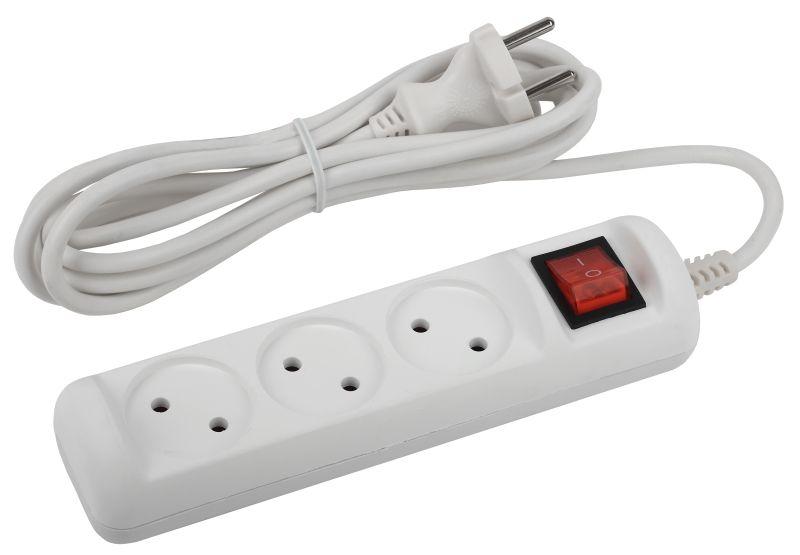 удлинитель 3х3м без заземл. 10а ip20 u-3s-3m-2х1 пвс 2х1 с выкл. эра б0044050 от BTSprom.by