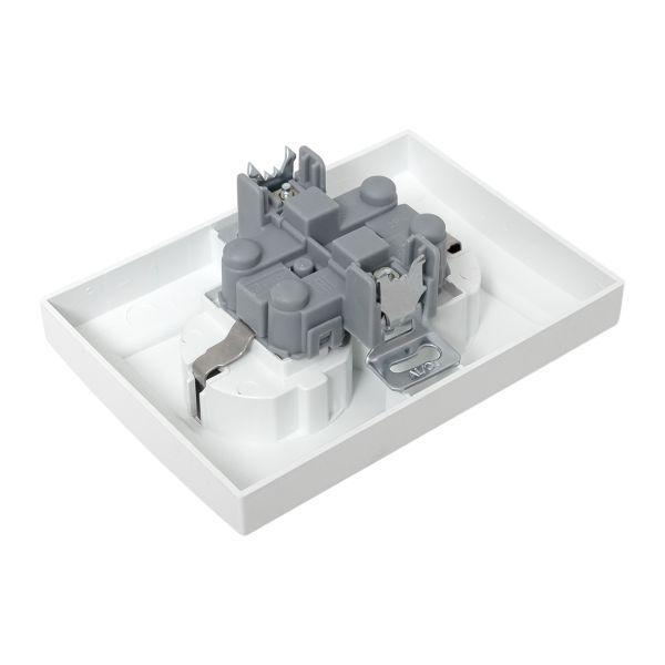  Розетка 2-м СП Минск 16А IP20 с заземл. защ. шторки бел. Basic EKF ERR16-128-100 фото в каталоге от BTSprom.by