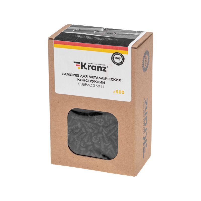  Саморез для металлических конструкций сверло 3.5х11 (уп.500шт) Kranz KR-01-3351-002 фото в каталоге от BTSprom.by