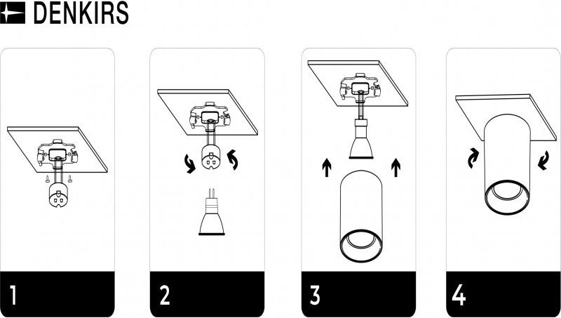  Светильник 10Вт GU5.3 IP20 LED накладной пластик черн. DENKIRS 529043 фото в каталоге от BTSprom.by