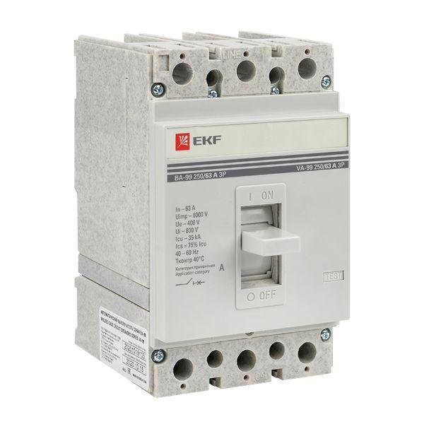 выключатель автоматический 3п 250/63а 35ка ва-99 proxima ekf mccb99-250-63 от BTSprom.by