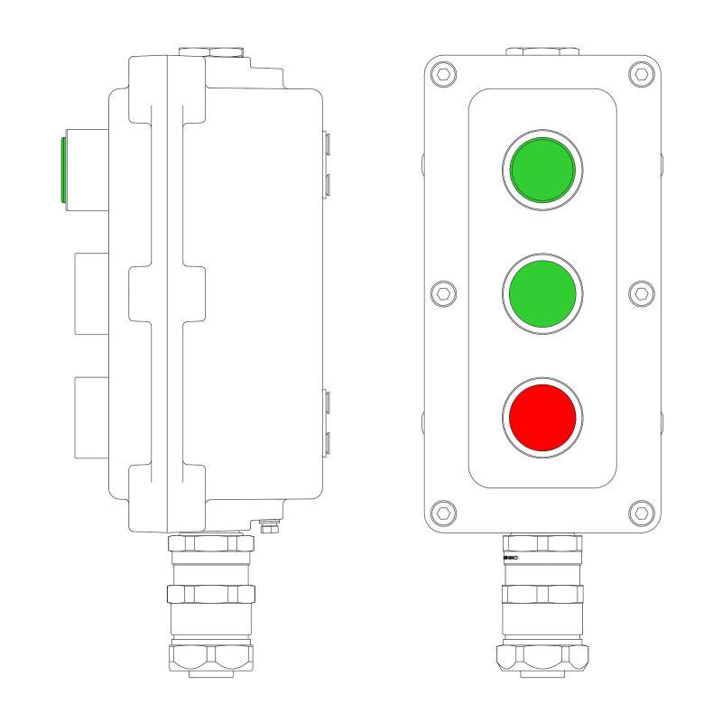 пост управления взрывонепроницаемый из алюм. lcsd-03-b-mb-l1g(220)x1-p1g(11)x1-p1r(11)x1-pbmb-anp15bmb dkc lcsd21000125 от BTSprom.by