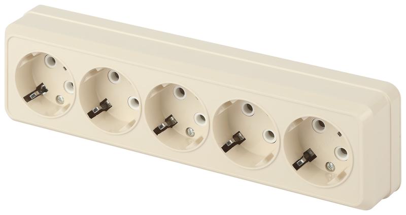 розетка 5-м оп quadro 2-210-02 16а ip20 5х2p+e 250в с заземл. сл. кость intro б0053858 от BTSprom.by